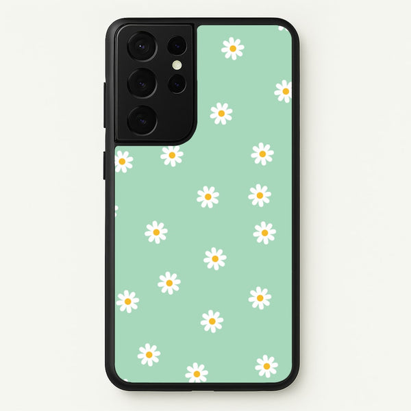 Teal Daisies - Spring Phone Case for Galaxy S21 Ultra