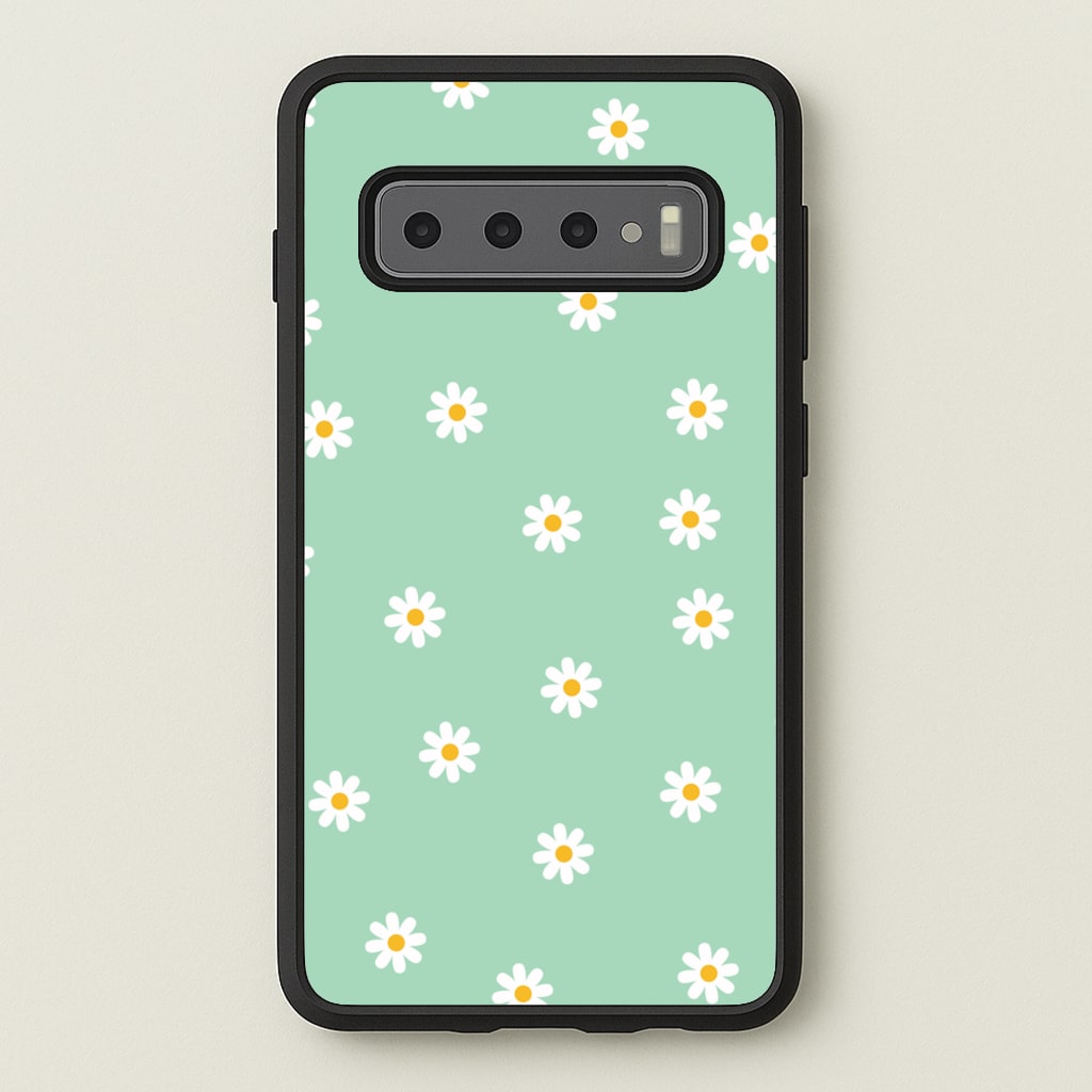 Teal Daisies - Spring Phone Case for Galaxy S10 Plus