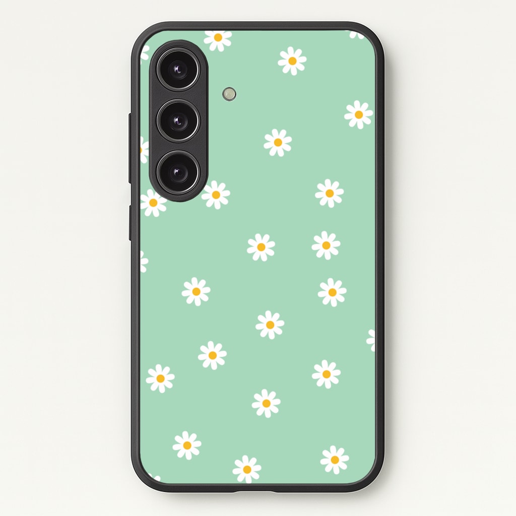 Teal Daisies - Spring Phone Case for Galaxy S25