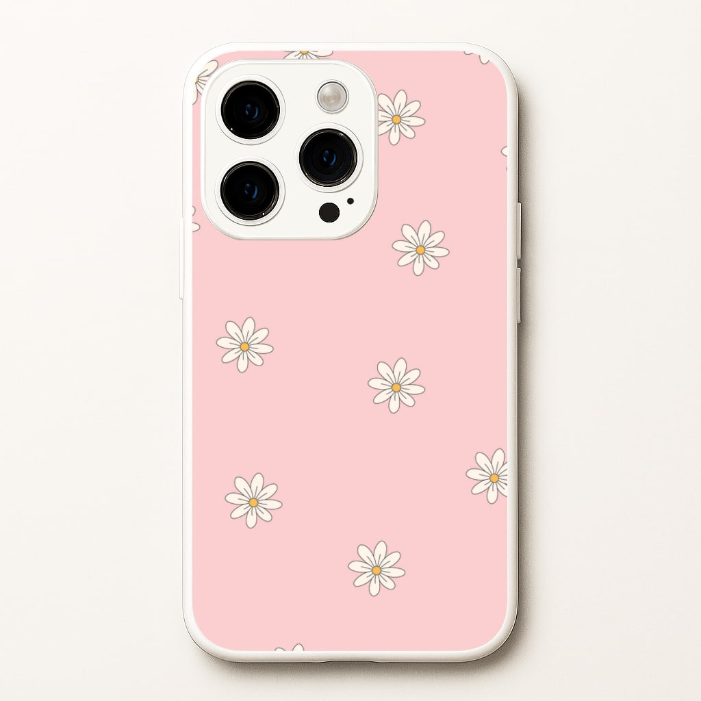 Dusty Pink Daisy Pattern - Spring Phone Case for iPhone 14 Pro Max