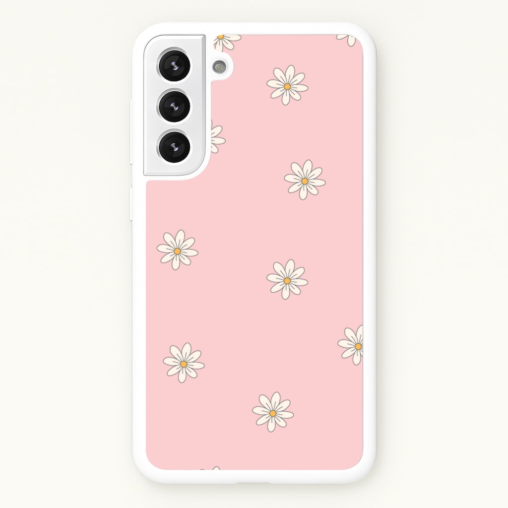 Dusty Pink Daisy Pattern - Spring Phone Case for Galaxy S21FE