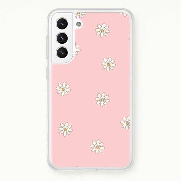 Dusty Pink Daisy Pattern - Spring Phone Case for Galaxy S22 Plus