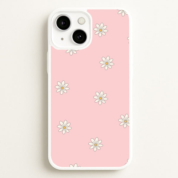 Dusty Pink Daisy Pattern - Spring Phone Case for iPhone 13 Mini