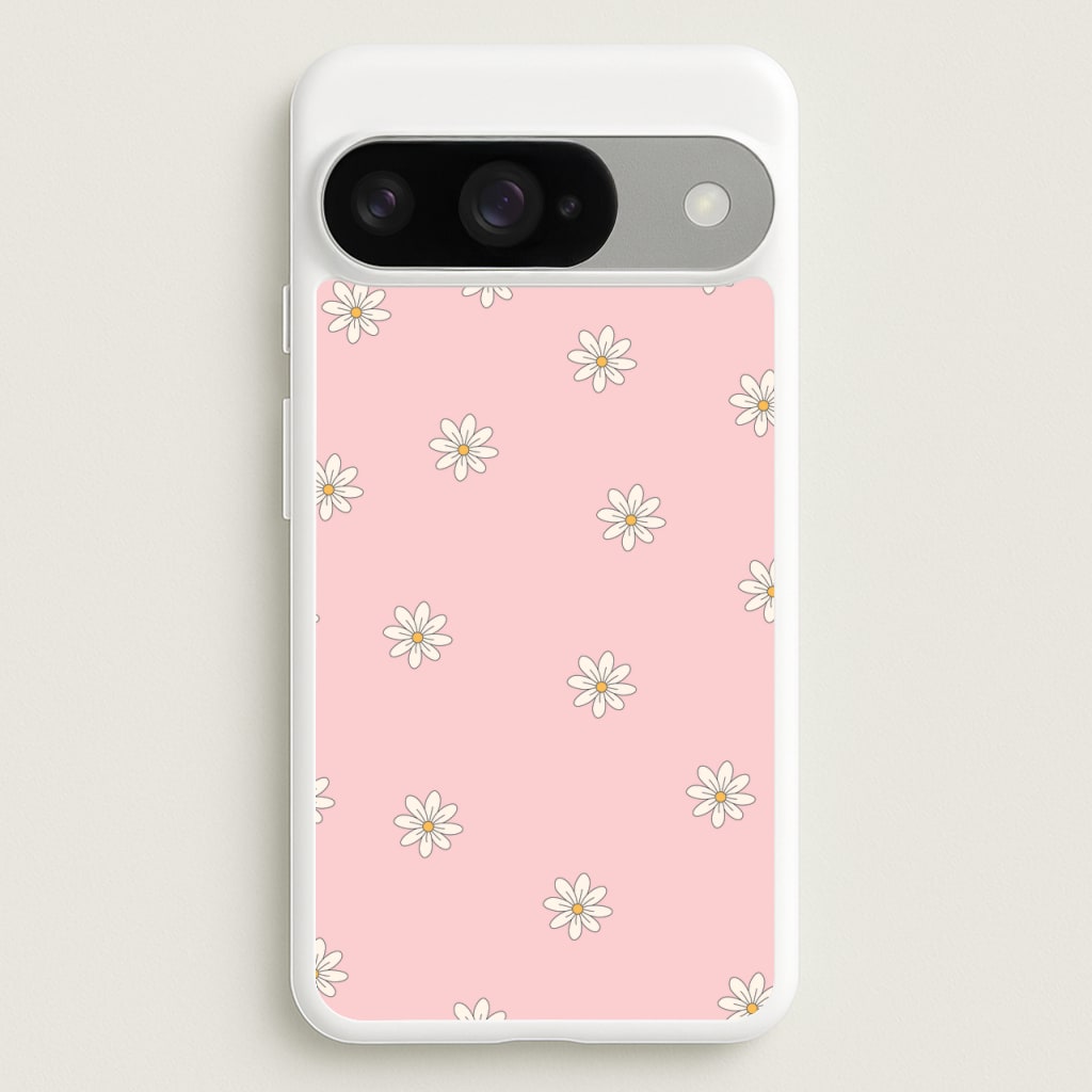 Dusty Pink Daisy Pattern Phone Case for Google Pixel 10 / 10 Pro