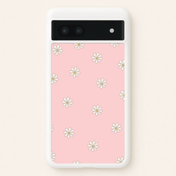 Dusty Pink Daisy Pattern - Spring Phone Case for Google Pixel 7a