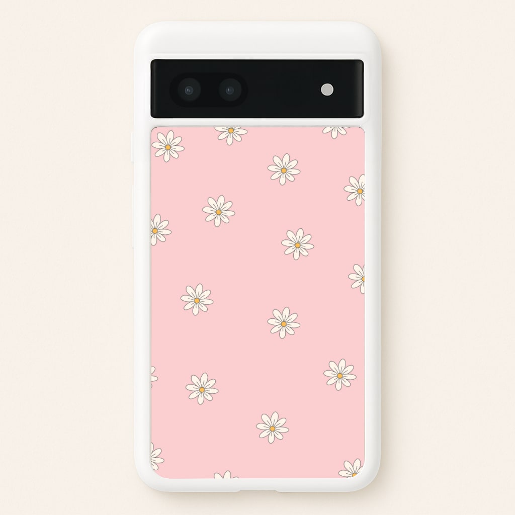 Dusty Pink Daisy Pattern - Spring Phone Case for Google Pixel 6a