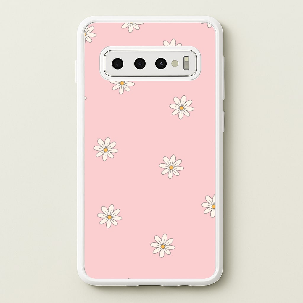 Dusty Pink Daisy Pattern - Spring Phone Case for Galaxy S10