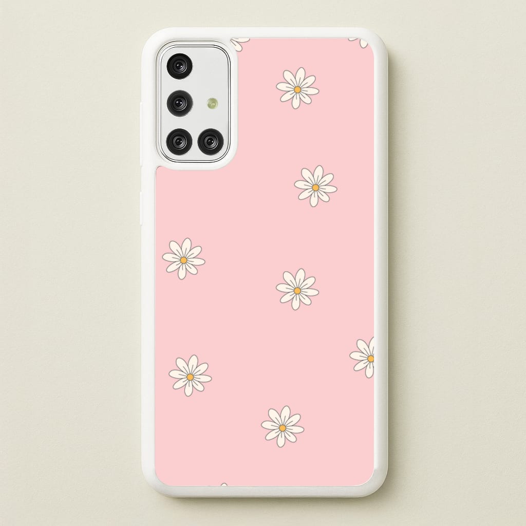 Dusty Pink Daisy Pattern - Spring Phone Case for Galaxy A71
