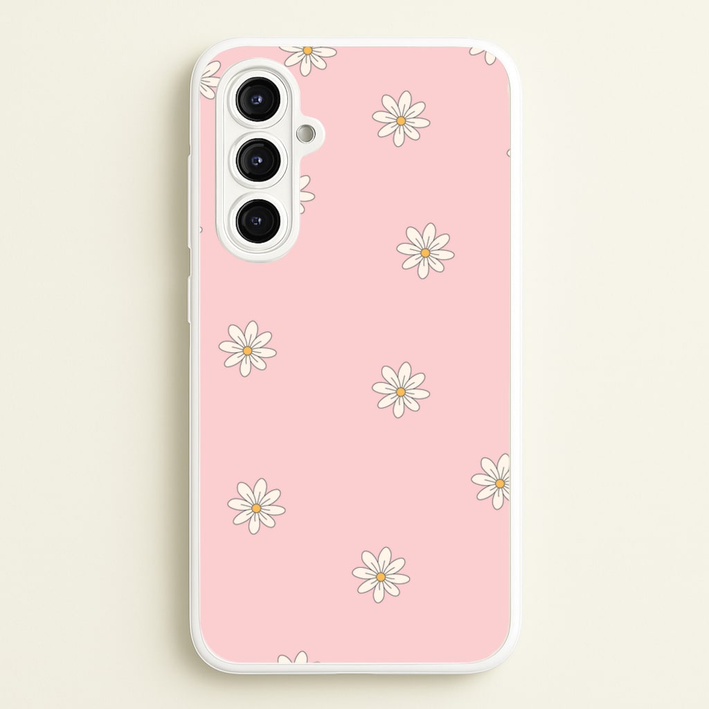 Dusty Pink Daisy Pattern - Spring Phone Case for Galaxy A16