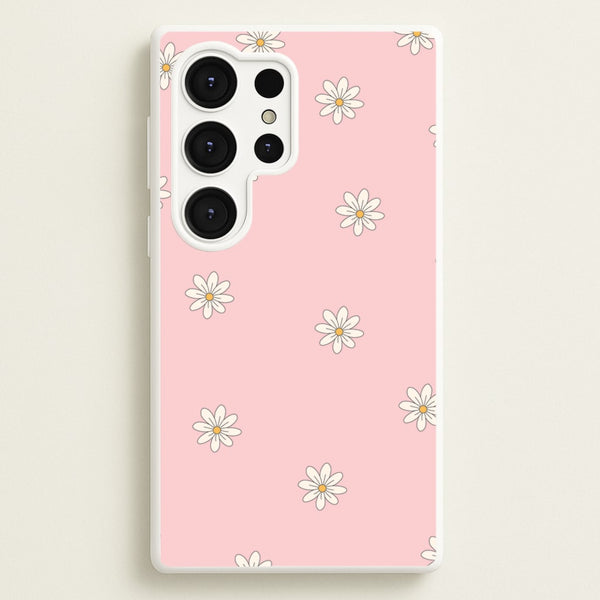 Dusty Pink Daisy Pattern - Spring Phone Case for Galaxy S25 Ultra