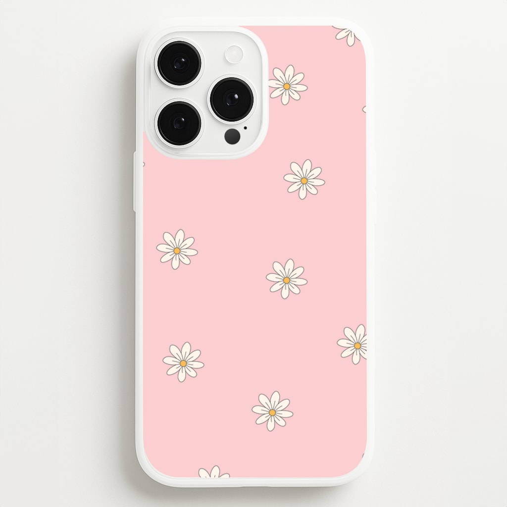 Dusty Pink Daisy Pattern - Spring Phone Case for iPhone 13 Pro Max