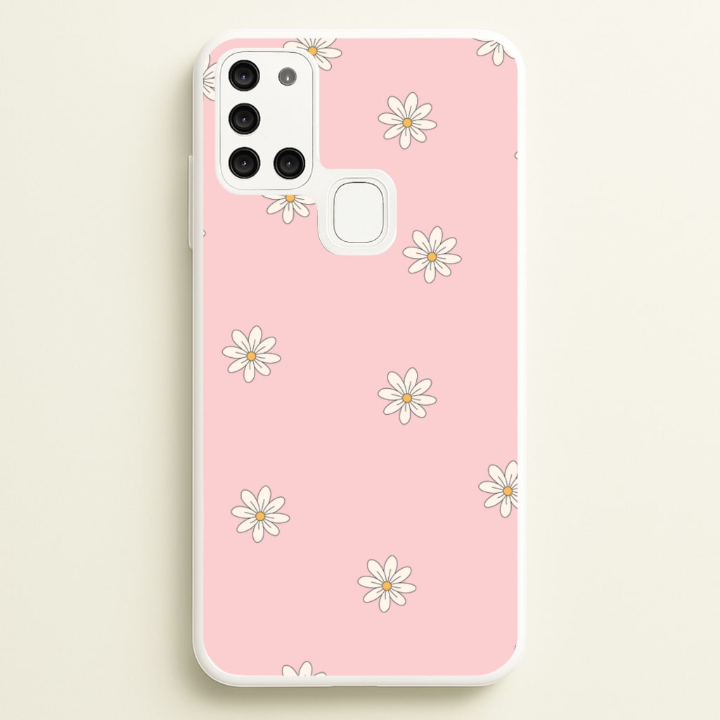 Dusty Pink Daisy Pattern - Spring Phone Case for Galaxy A21s