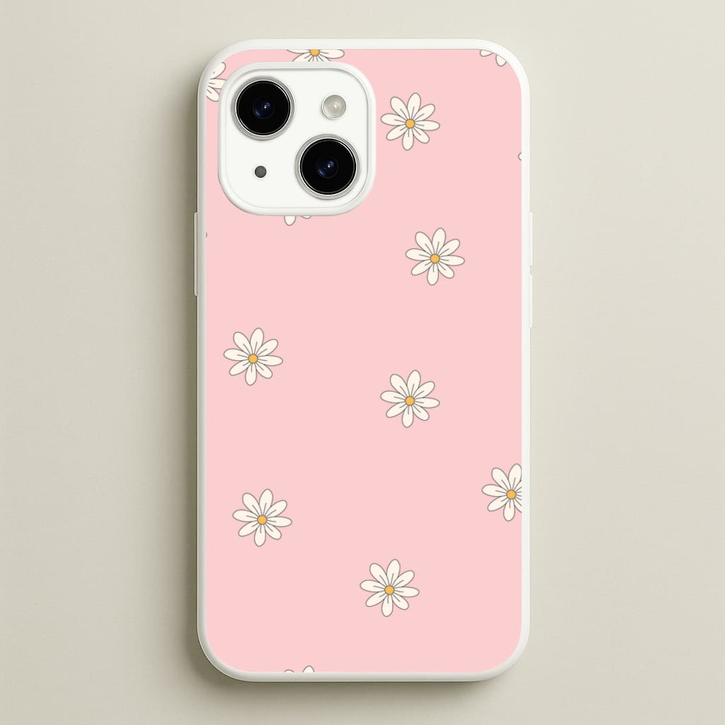 Dusty Pink Daisy Pattern - Spring Phone Case for iPhone 15