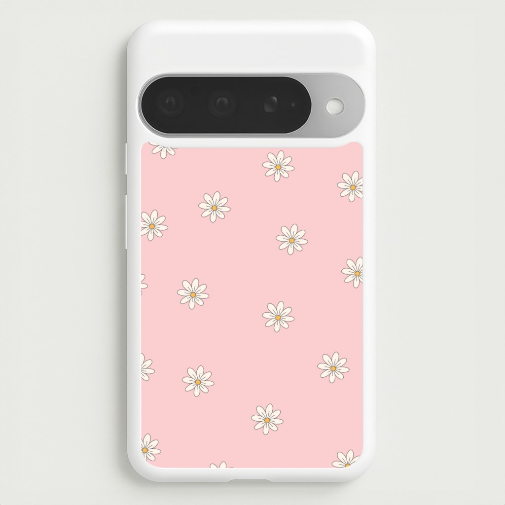 Dusty Pink Daisy Pattern Phone Case for Google Pixel 10 Pro XL