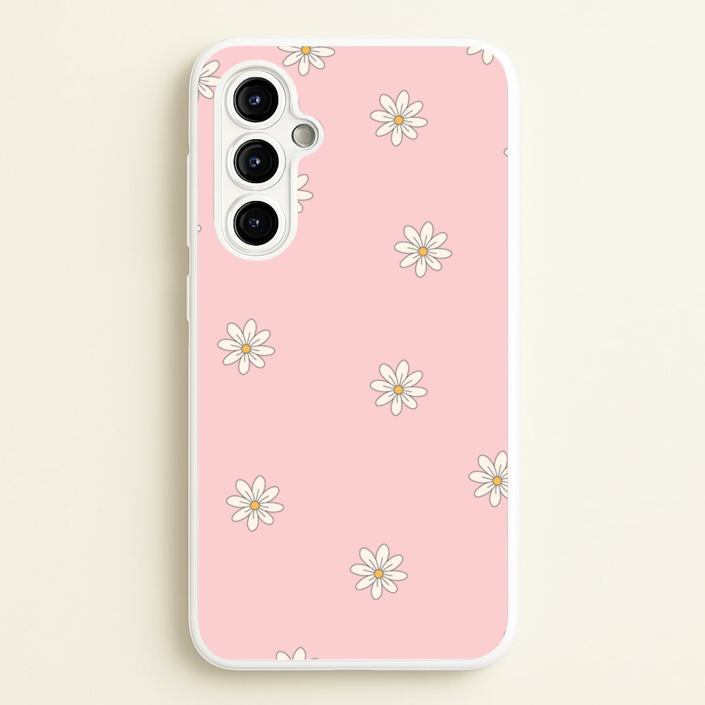 Dusty Pink Daisy Pattern - Spring Phone Case for Galaxy A54