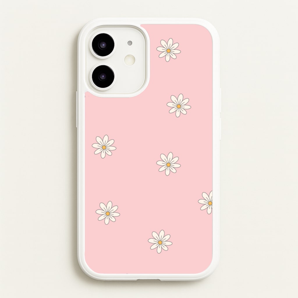Dusty Pink Daisy Pattern - Spring Phone Case for iPhone 12 Mini
