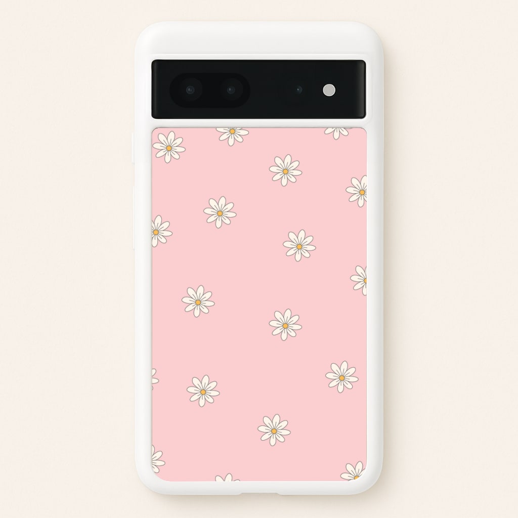 Dusty Pink Daisy Pattern - Spring Phone Case for Google Pixel 7