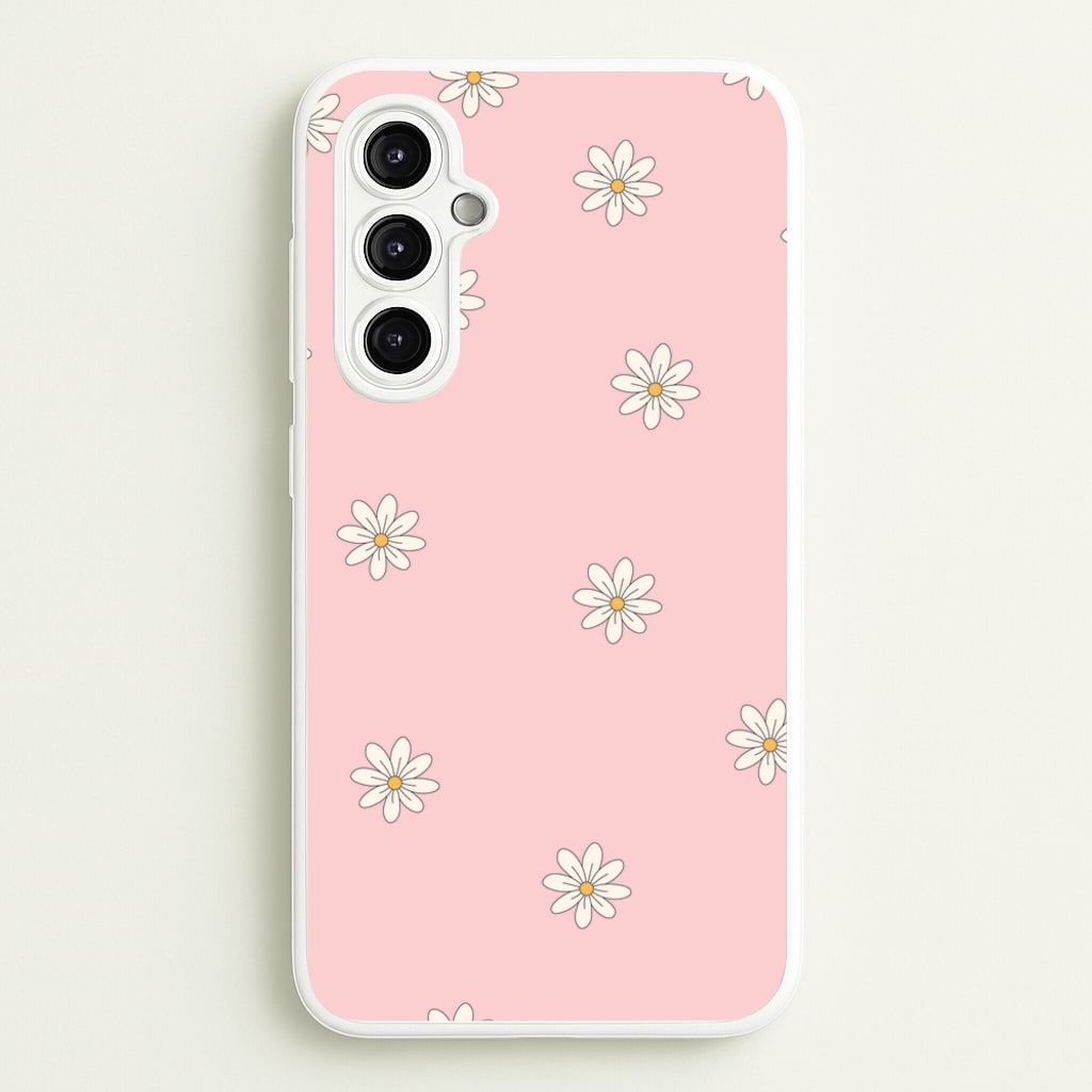 Dusty Pink Daisy Pattern - Spring Phone Case for Galaxy A14