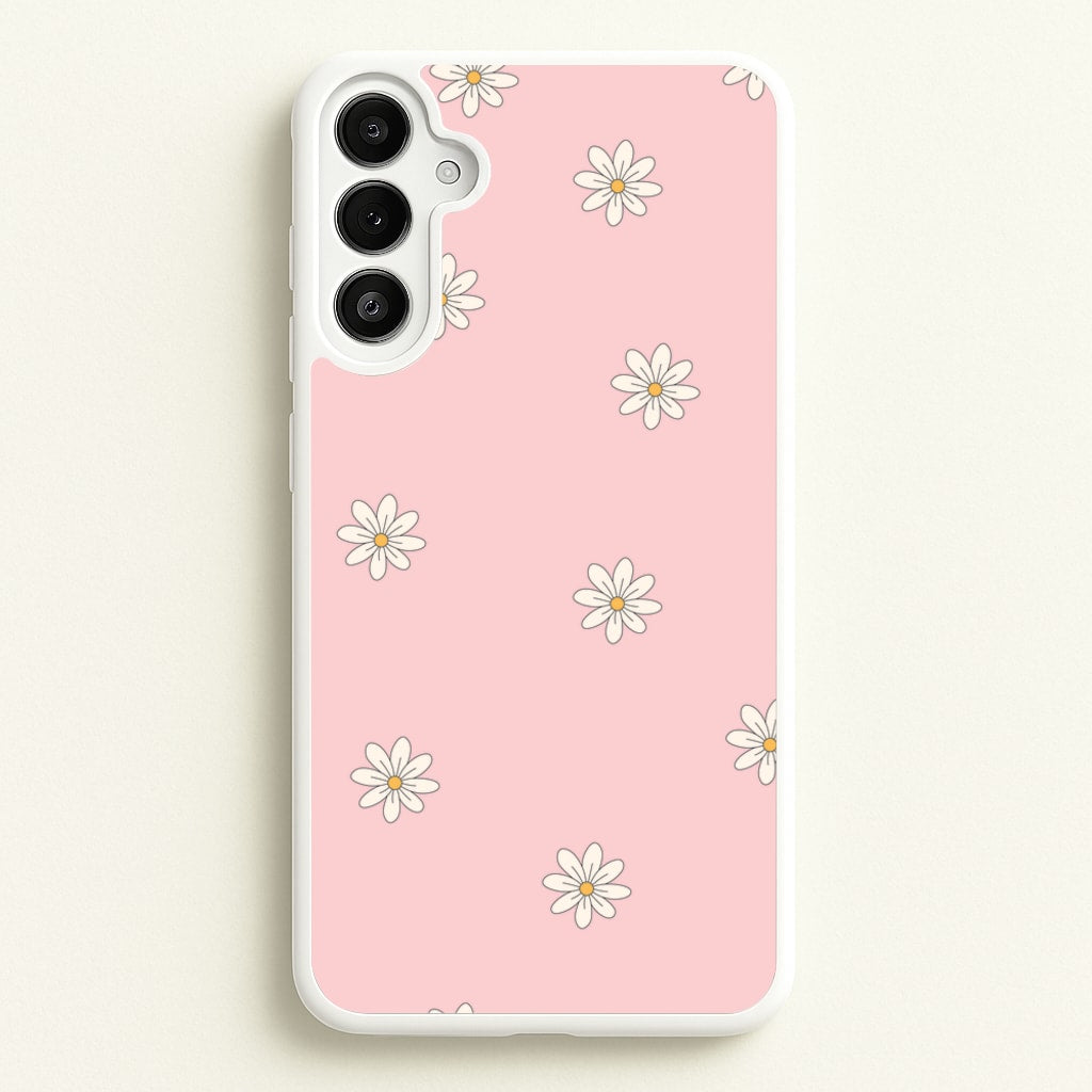 Dusty Pink Daisy Pattern - Spring Phone Case for Galaxy A34