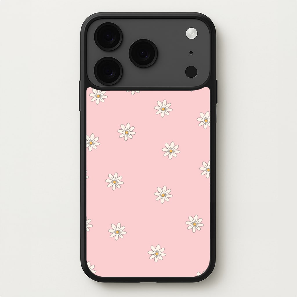 Dusty Pink Daisy Pattern Phone Case for iPhone 17 Pro