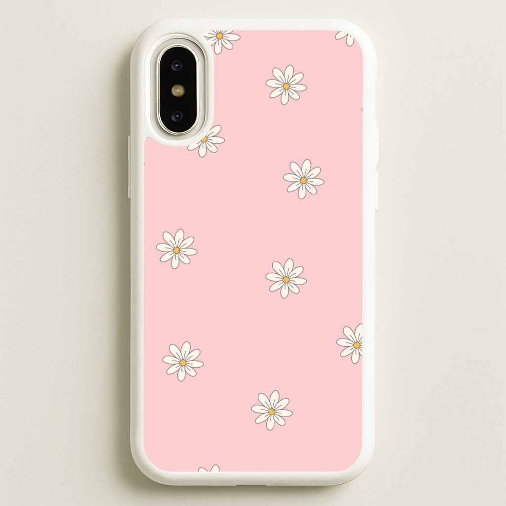 Dusty Pink Daisy Pattern - Spring Phone Case for iPhone X / XS