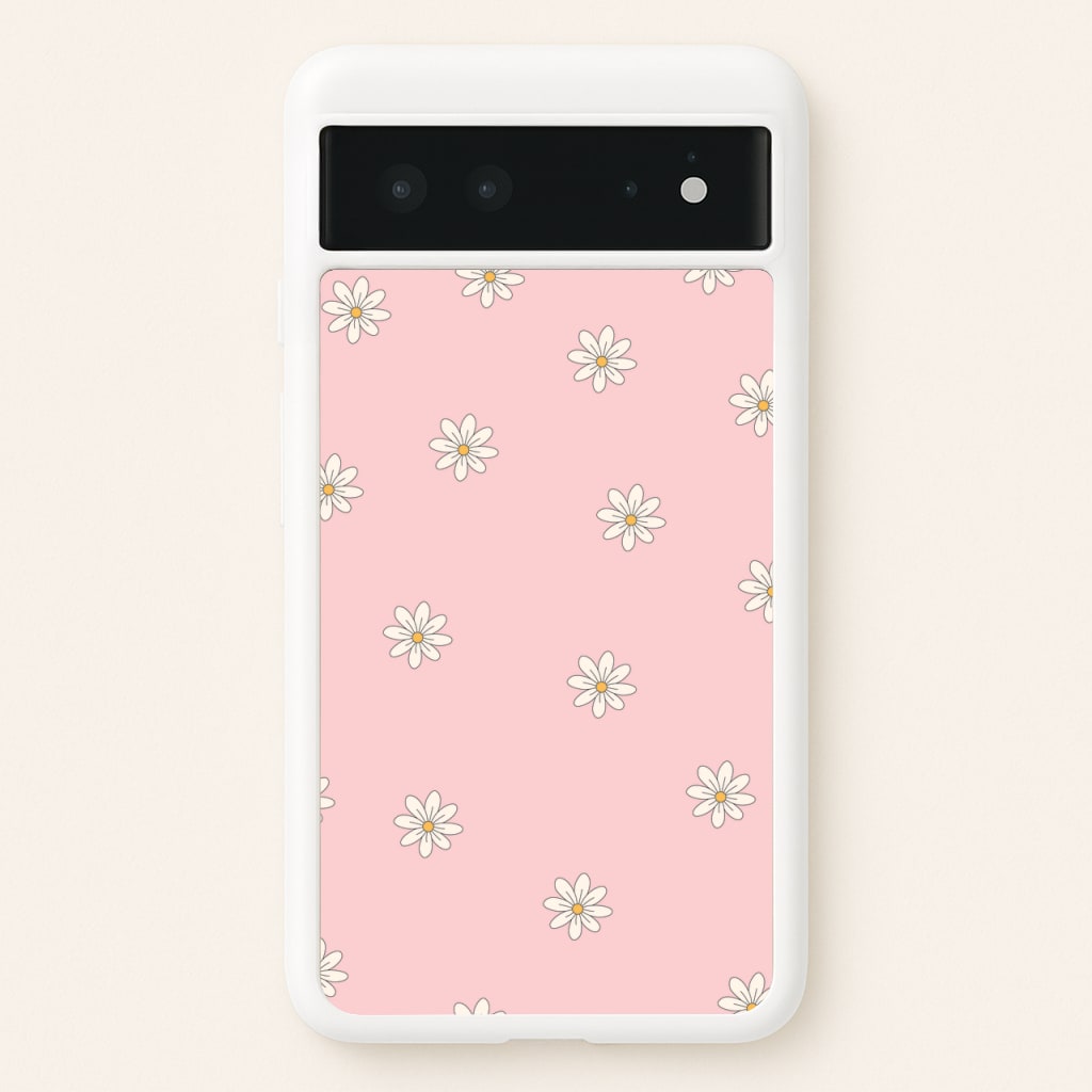 Dusty Pink Daisy Pattern - Spring Phone Case for Google Pixel 6