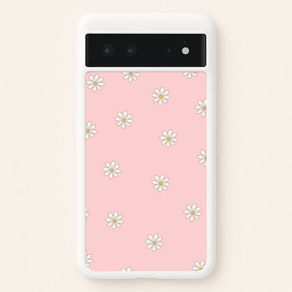 Dusty Pink Daisy Pattern - Spring Phone Case for Google Pixel 6