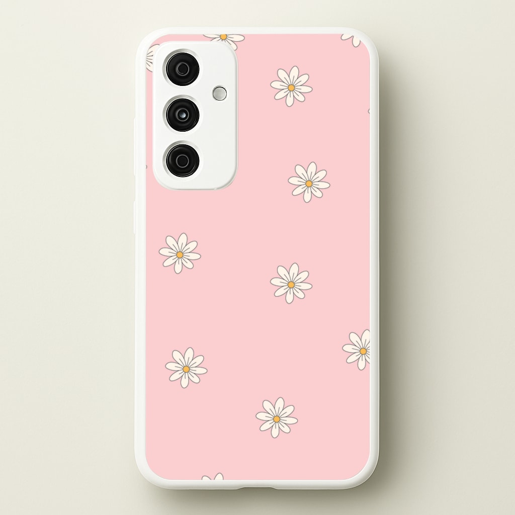 Dusty Pink Daisy Pattern - Spring Phone Case for Galaxy A55