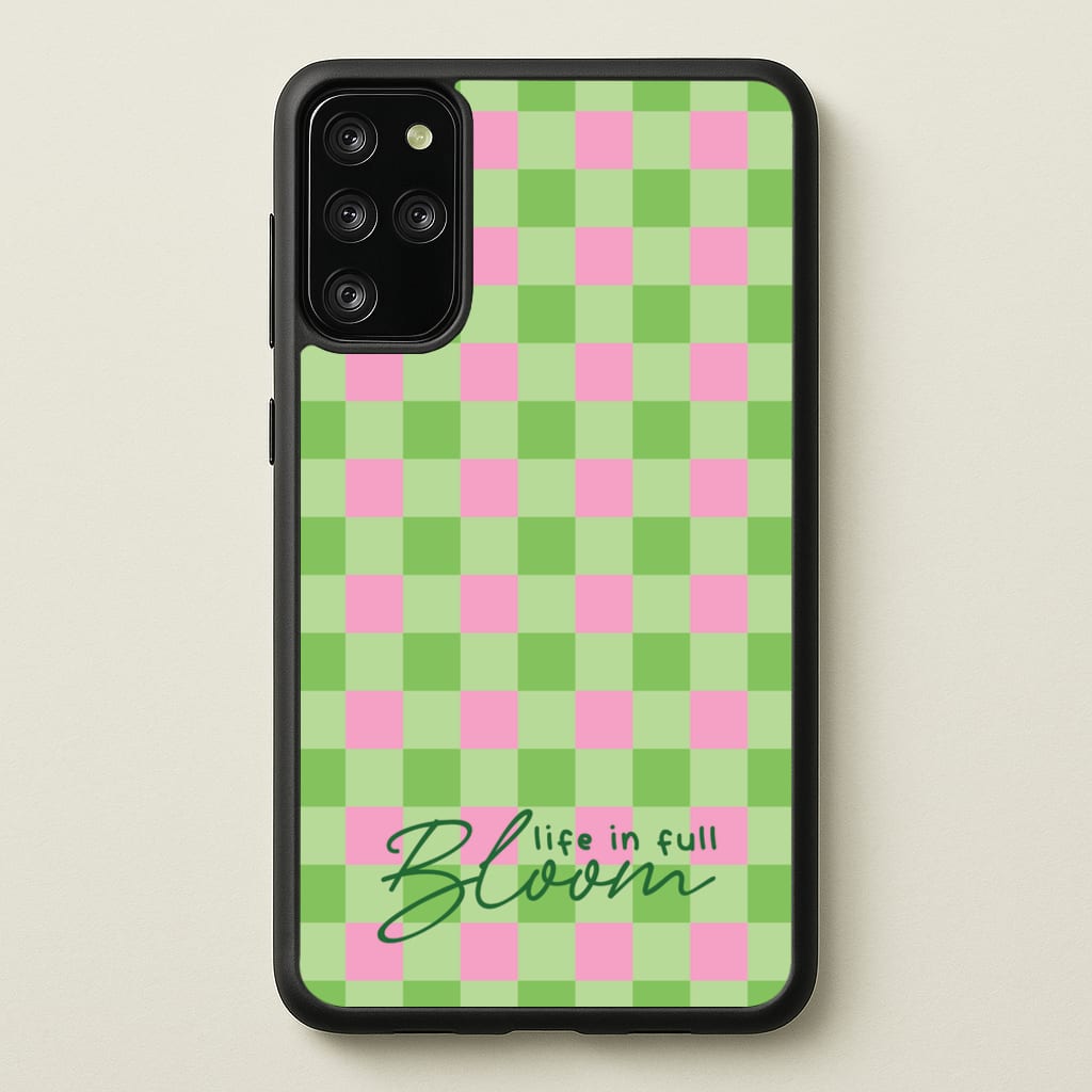 Life In Full Bloom Checkered - Spring Phone Case for Galaxy S20 Plus
