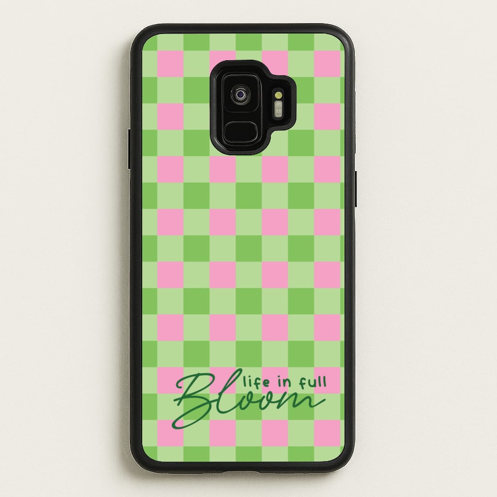 Life In Full Bloom Checkered - Spring Phone Case for Galaxy S9