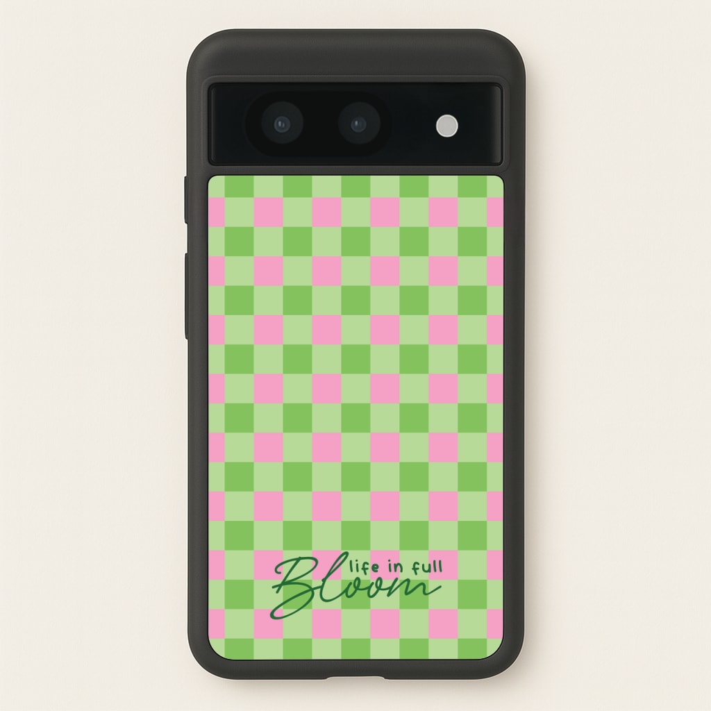 Life In Full Bloom Checkered - Spring Phone Case for Google Pixel 8a