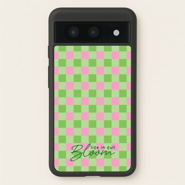 Life In Full Bloom Checkered - Spring Phone Case for Google Pixel 8a