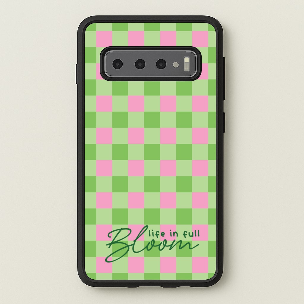 Life In Full Bloom Checkered - Spring Phone Case for Galaxy S10