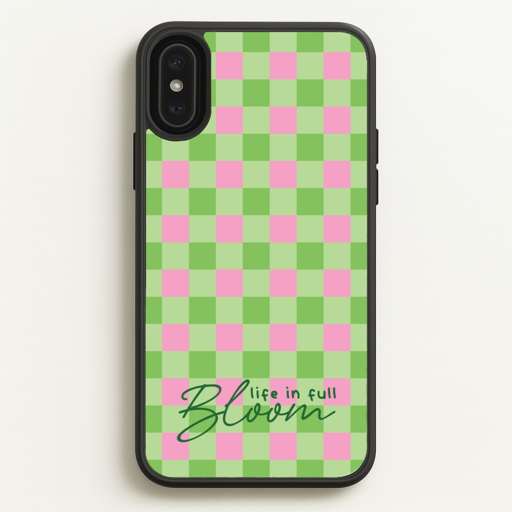 Life In Full Bloom Checkered - Spring Phone Case for iPhone XS Max