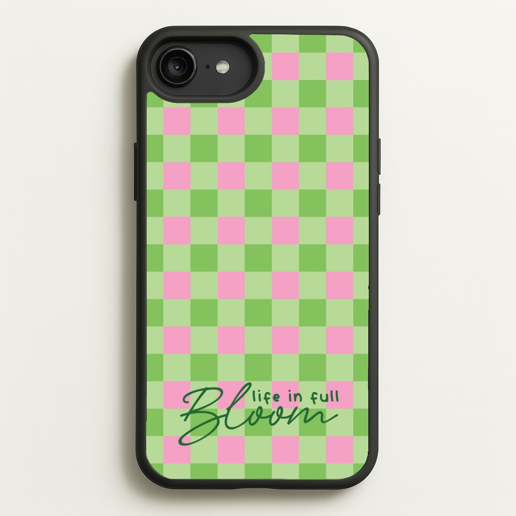 Life In Full Bloom Checkered - Spring Phone Case for iPhone 6 Plus / 7 Plus / 8 Plus