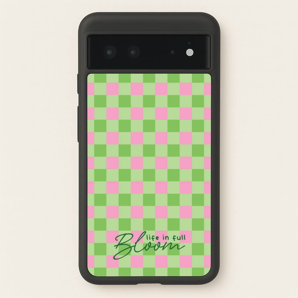 Life In Full Bloom Checkered - Spring Phone Case for Google Pixel 6