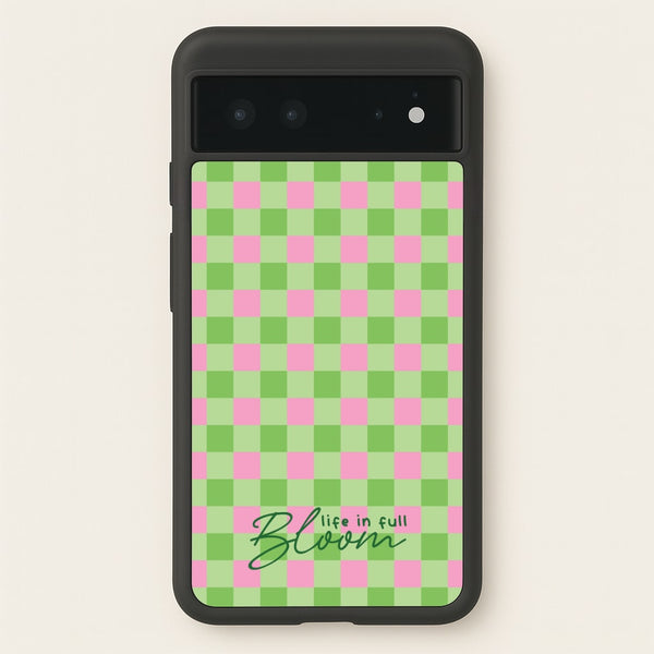Life In Full Bloom Checkered - Spring Phone Case for Google Pixel 6