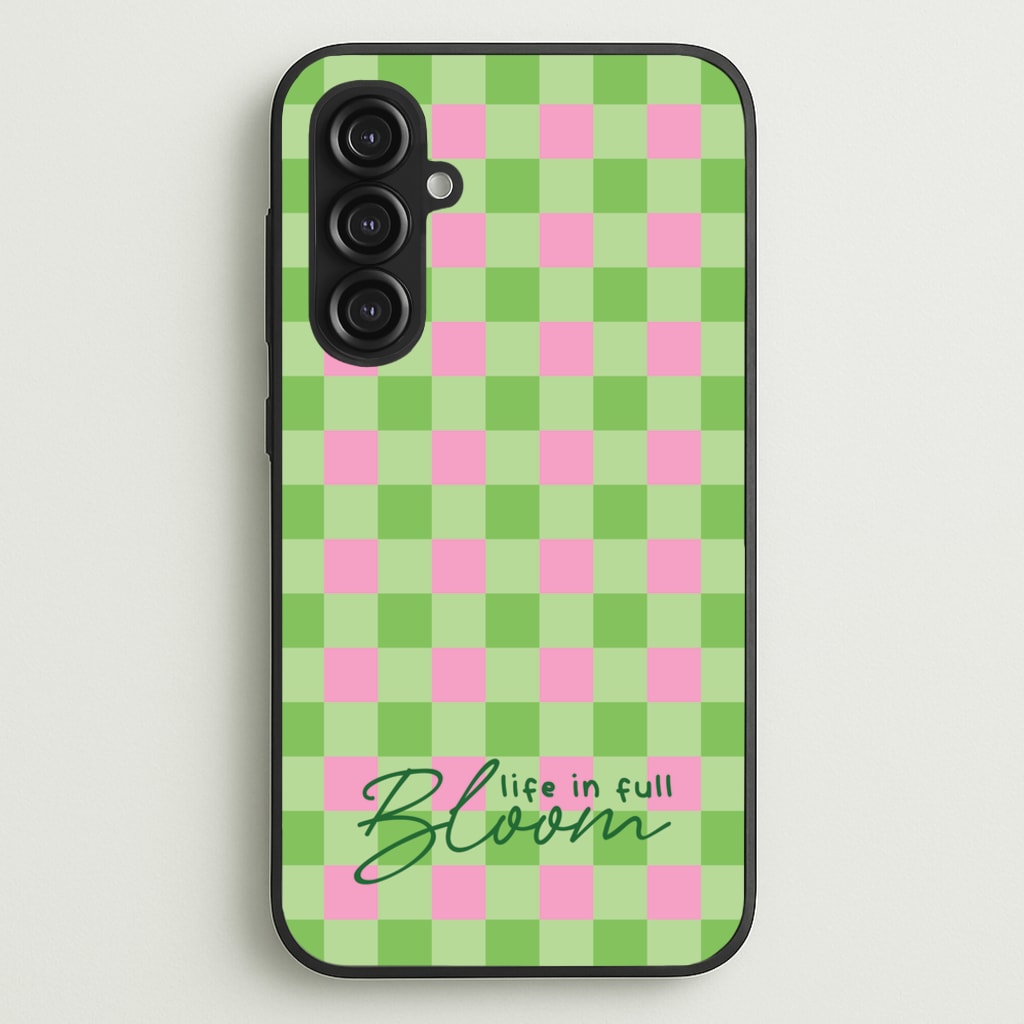 Life In Full Bloom Checkered - Spring Phone Case for Galaxy S23FE