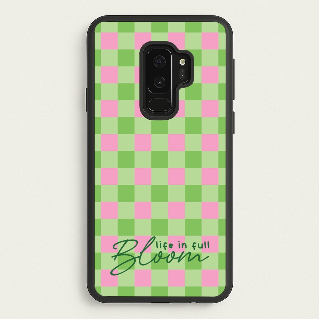 Life In Full Bloom Checkered - Spring Phone Case for Galaxy S9 Plus