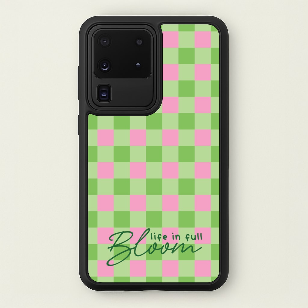 Life In Full Bloom Checkered - Spring Phone Case for Galaxy S20 Ultra