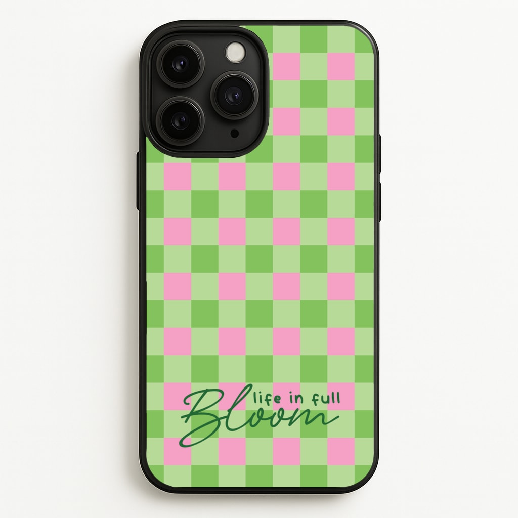 Life In Full Bloom Checkered - Spring Phone Case for iPhone 11 Pro