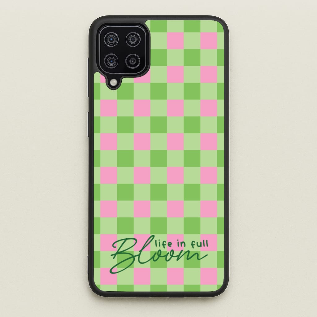 Life In Full Bloom Checkered - Spring Phone Case for Galaxy A12