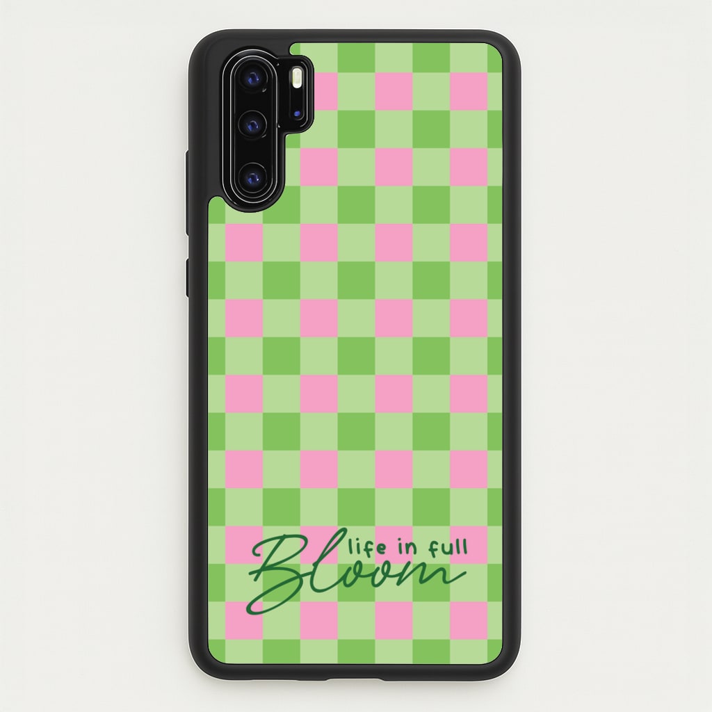 Life In Full Bloom Checkered - Spring Phone Case for Huawei P30 Pro