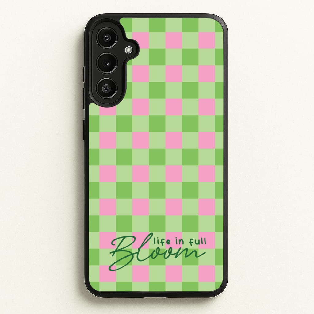 Life In Full Bloom Checkered - Spring Phone Case for Galaxy A34