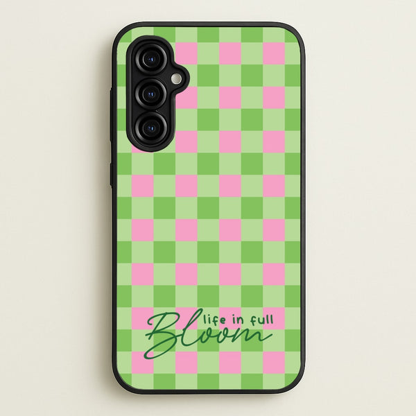 Life In Full Bloom Checkered - Spring Phone Case for Galaxy A54