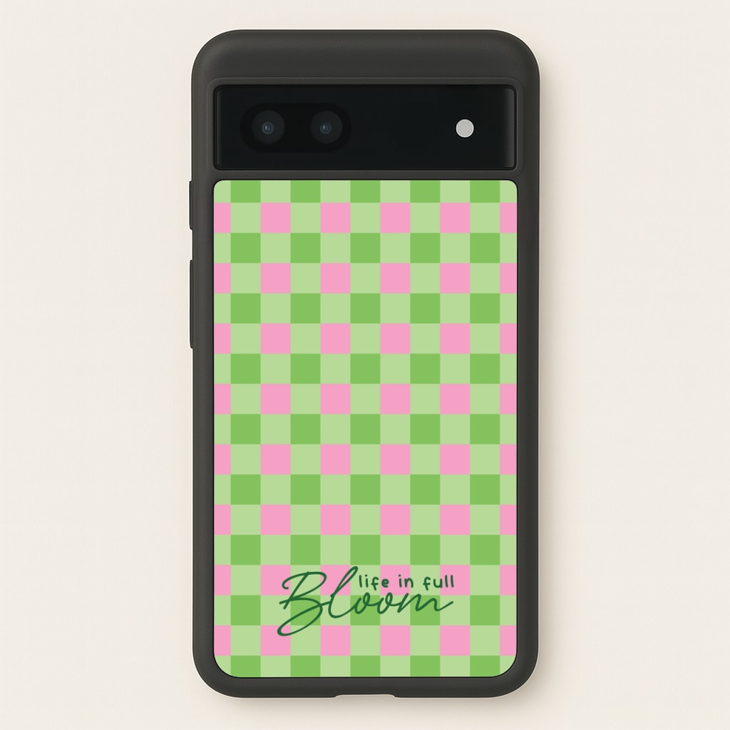 Life In Full Bloom Checkered - Spring Phone Case for Google Pixel 7a