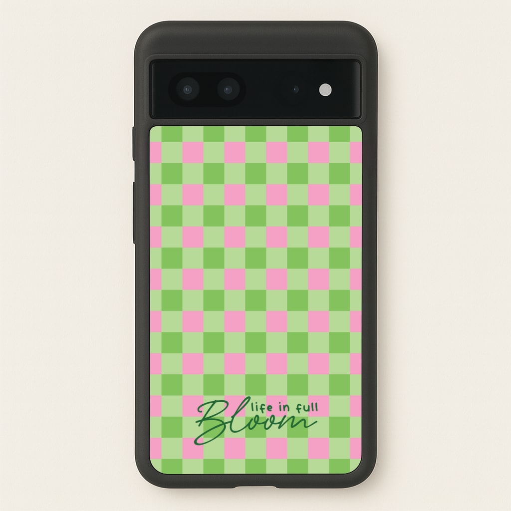 Life In Full Bloom Checkered - Spring Phone Case for Google Pixel 7