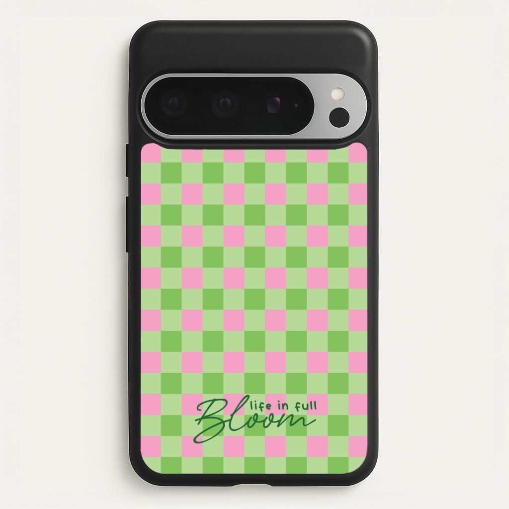 Life In Full Bloom Checkered - Spring Phone Case for Google Pixel 9 Pro XL