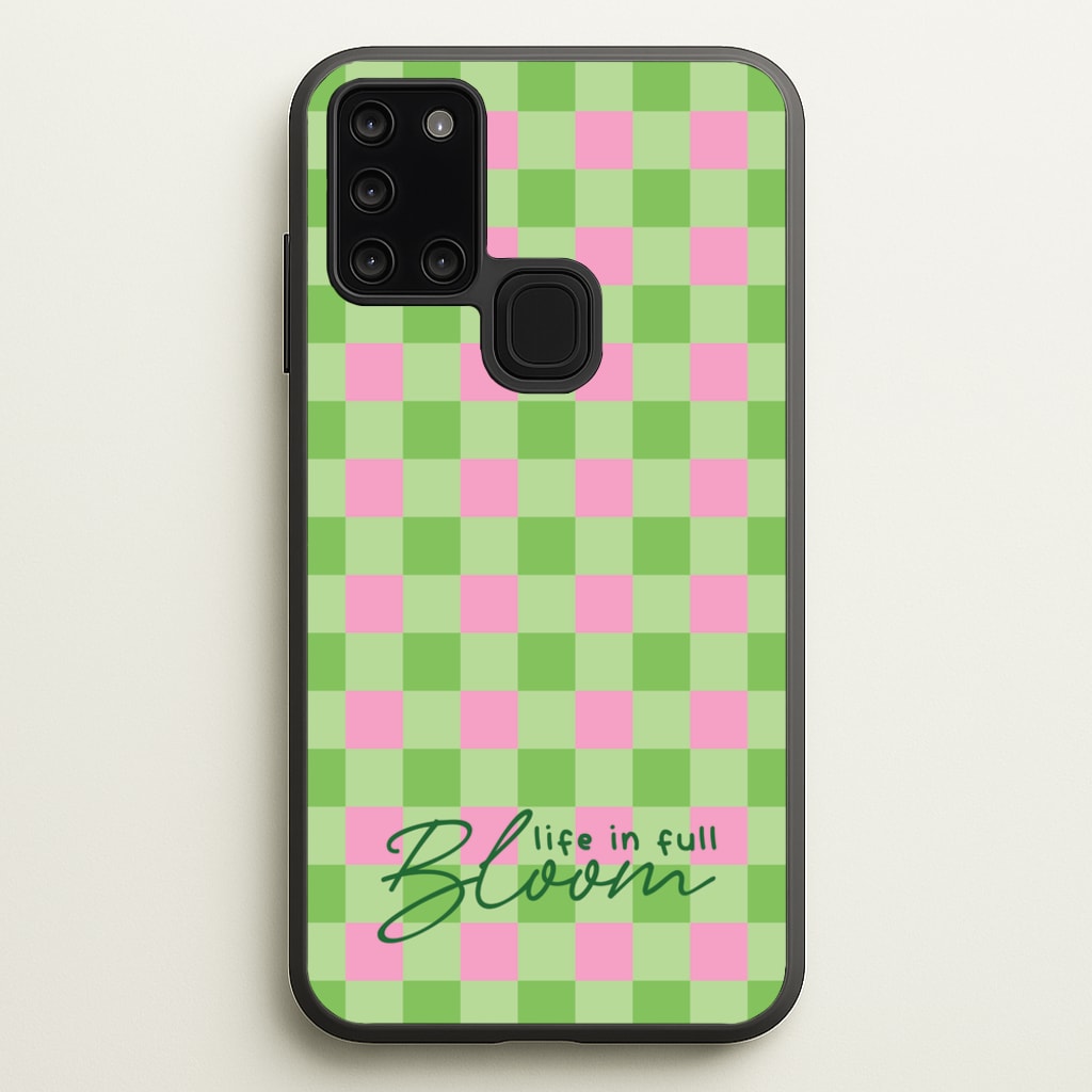 Life In Full Bloom Checkered - Spring Phone Case for Galaxy A21s