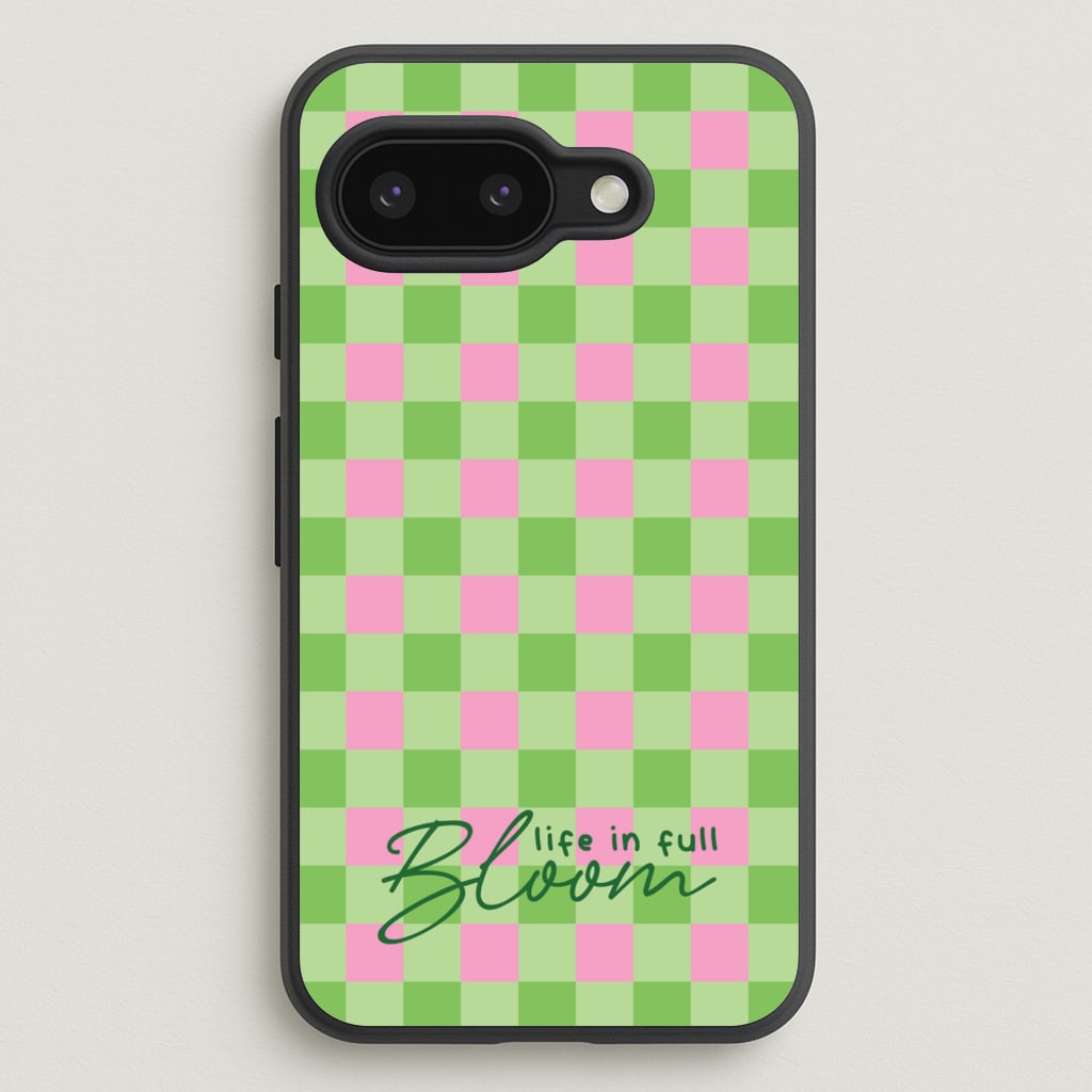 Life In Full Bloom Checkered - Spring Phone Case for Google Pixel 9a